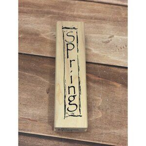 ART IMPRESSIONS I-2202 VERTICAL FRAMED "SPRING" WOOD MOUNTED RUBBER STAMP